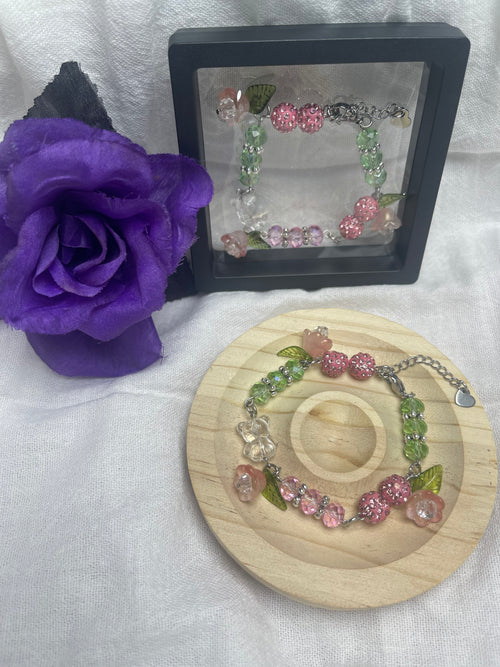 Pink/Green fairy bracelet